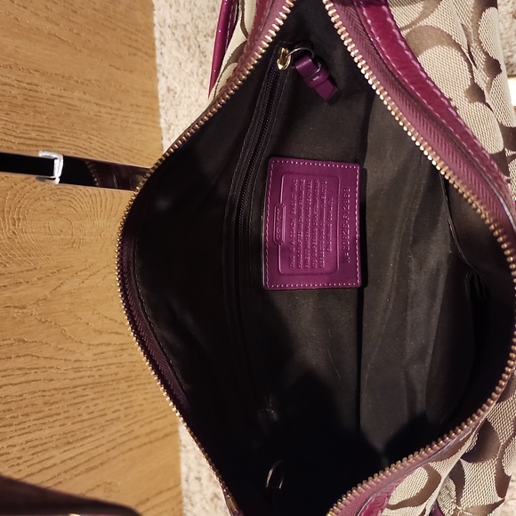 COPY - GUC Coach Legacy Purple Leather Monogram Canvas Shoulder Bag - Picture 8 of 14